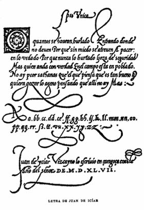 Letra de Juan de Icíar