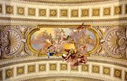 Prunksaal: alegoría de la guerra y la ley. Pintura de techos realizados por Daniel Gran (1694-1757) terminó en 1730.