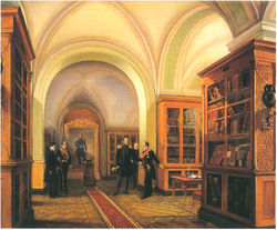 Visita de Nicolás I de la biblioteca en 1853.
