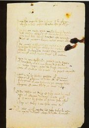 Página de uno de los manuscritos del Libro de buen amor, conservada en la Biblioteca Nacional de Madrid.