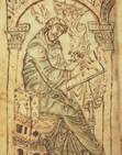 Beda en un manuscrito de la Baja Edad Media.