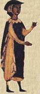 Una representación medieval de Bernart de Ventadorn.