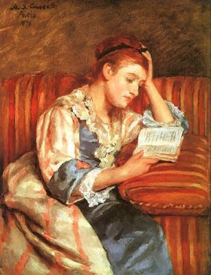 Young woman reading - Mary Cassatt 1876.jpg