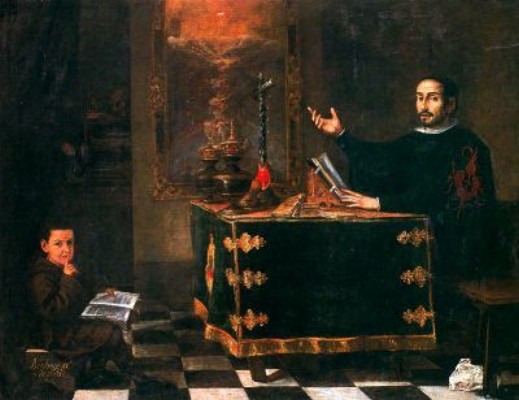 Don Miguel de Mañara leyendo la Regla de la Santa Caridad - Juan de Valdés leal 1680.jpg