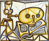 Naturaleza muerta con cráneo, libro y lámpara de petróleo - Picasso 1946.jpg
